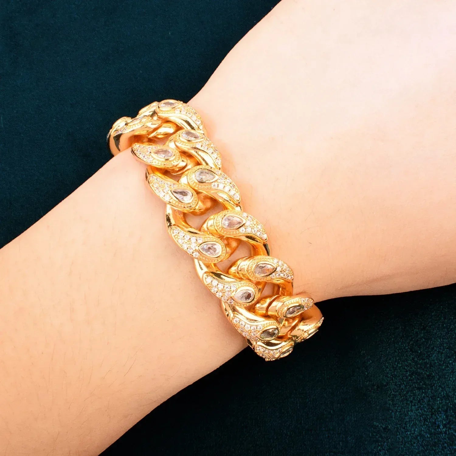 20mm Iced Out Snake Eye Cuban Chain Necklace - CaratixJewelry